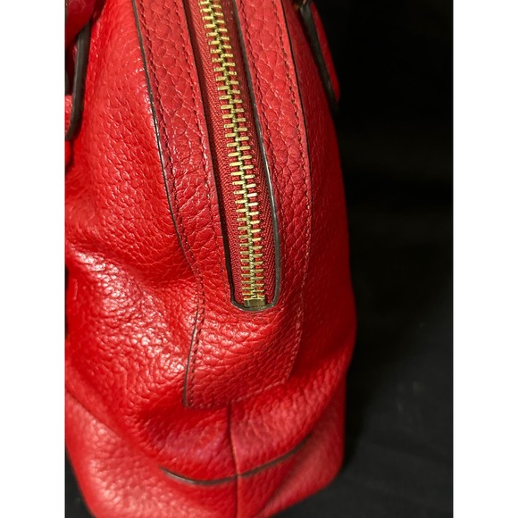 Michael Kors SMYTHE Dome Pebble Leather Satchel Shoulder Bag Chili 30T5GSOS3E - Picture 5 of 10